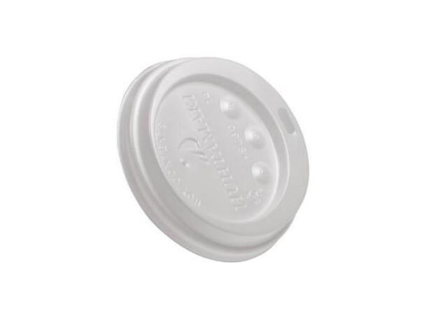Lokk for termobeger 25cl (100) hvit Kaffelokk 